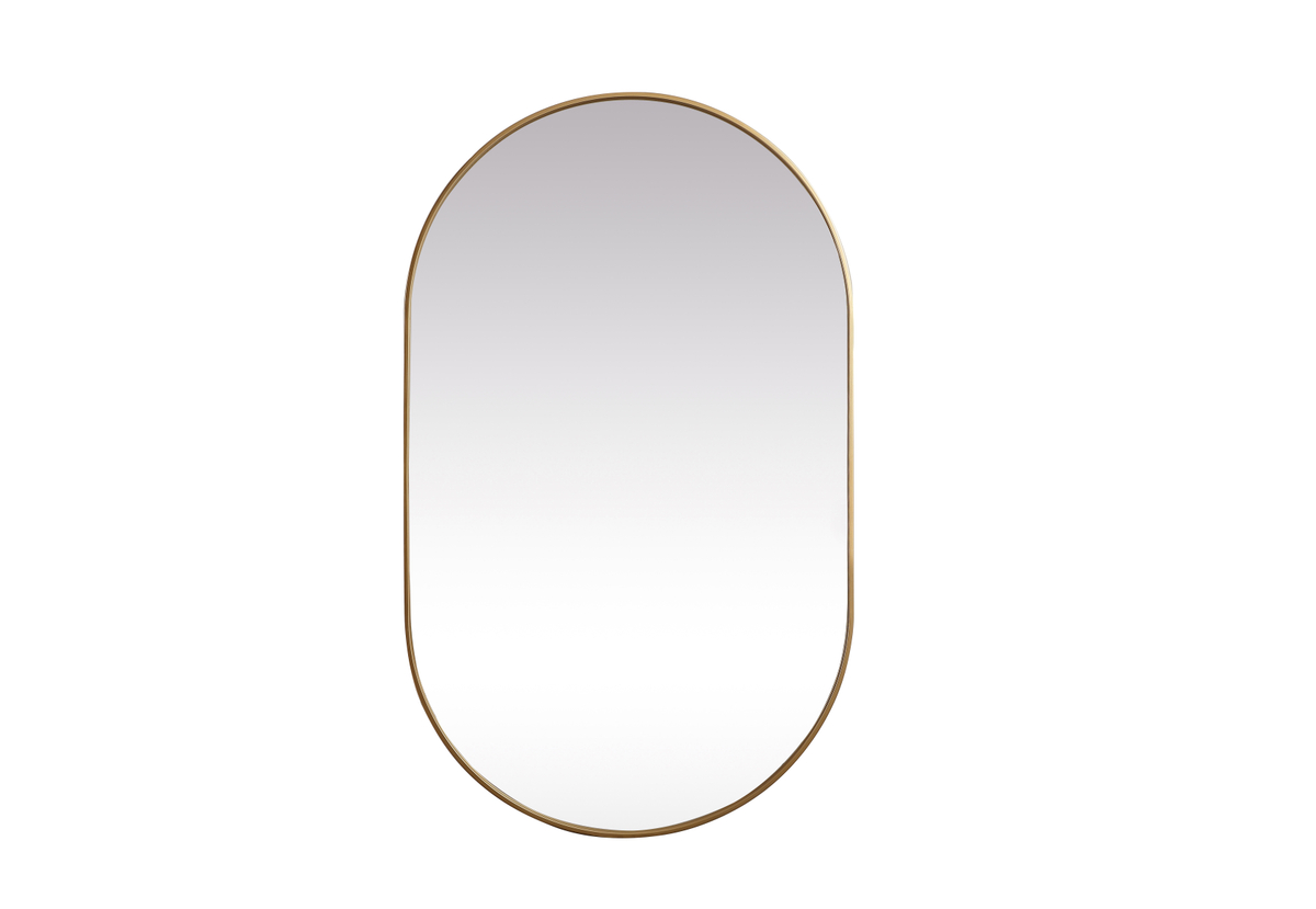 MR2A3660BRS 36 x 60 in. Metal Frame Oval Mirror, Brass