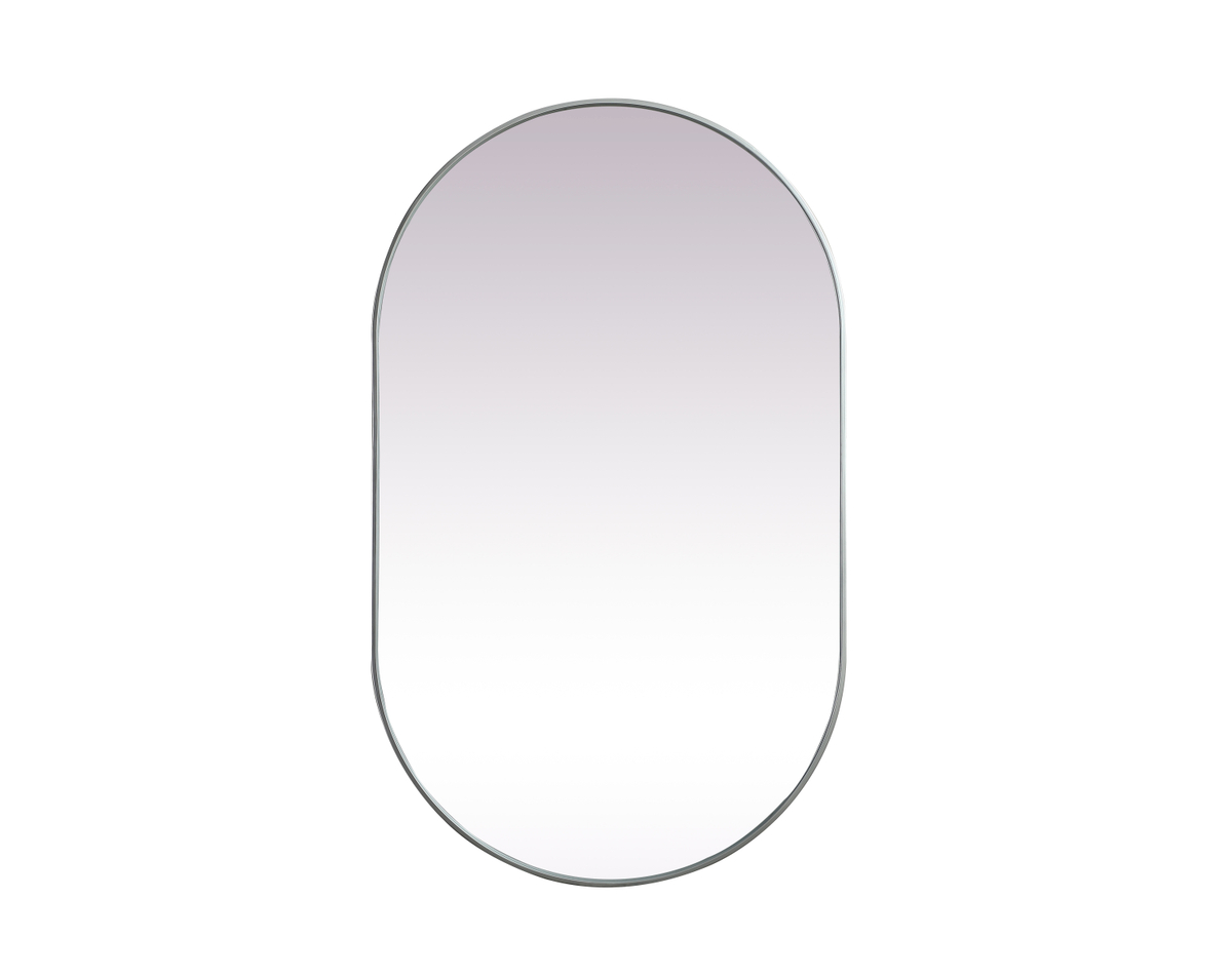 MR2A3660SIL 36 x 60 in. Metal Frame Oval Mirror, Silver