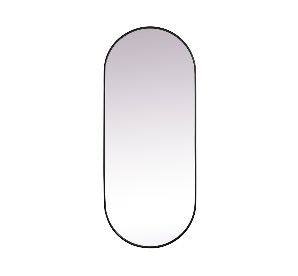 30 x 72 in. Metal Frame Oval Mirror, Black
