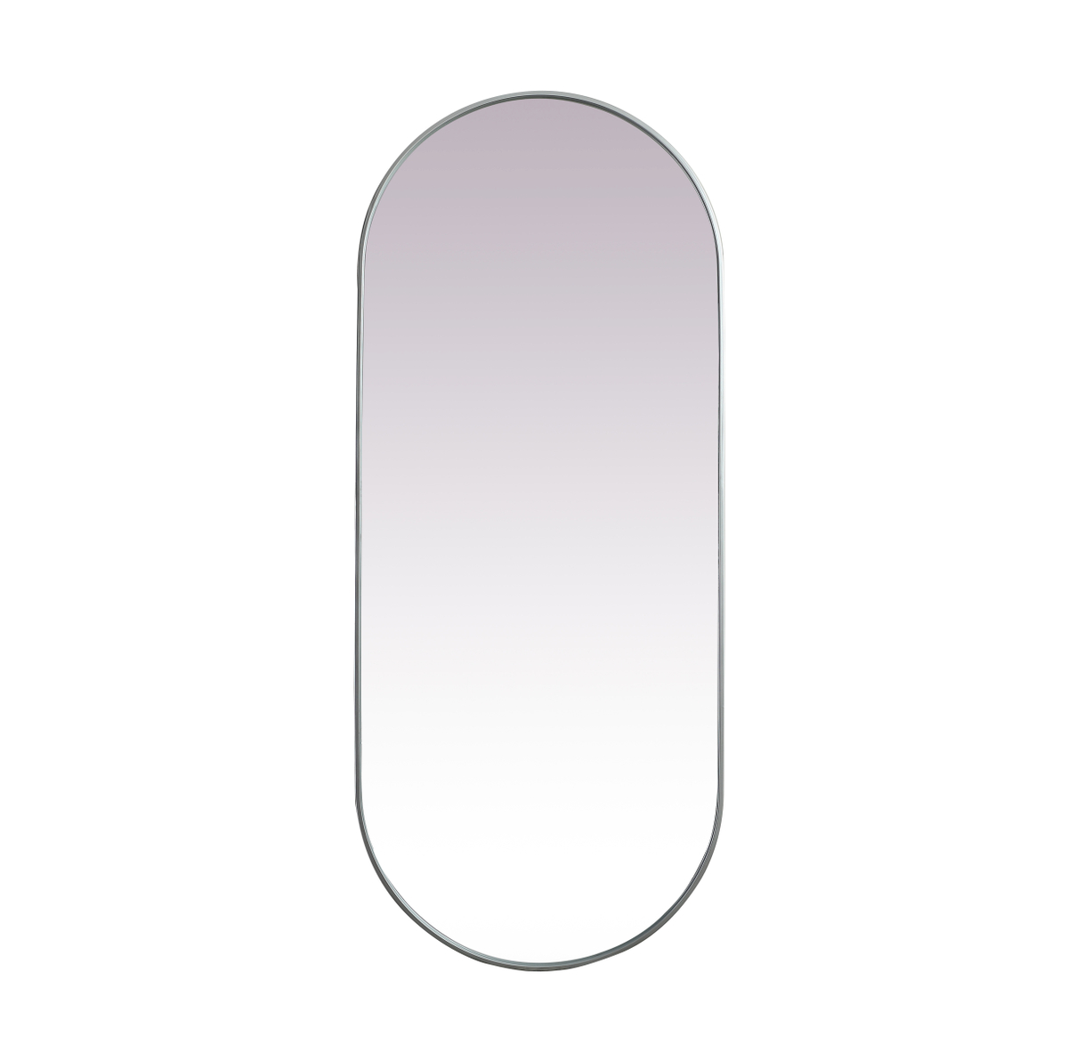 30 x 72 in. Metal Frame Oval Mirror, Silver