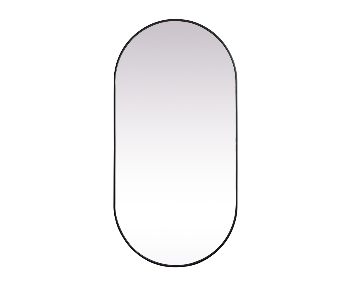 36 x 72 in. Metal Frame Oval Mirror, Black