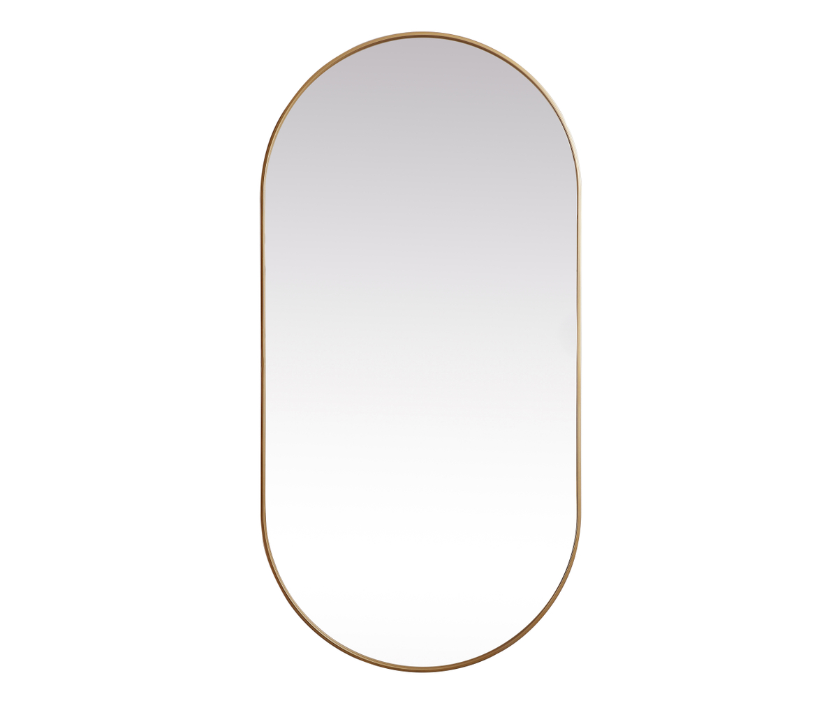 36 x 72 in. Metal Frame Oval Mirror, Brass