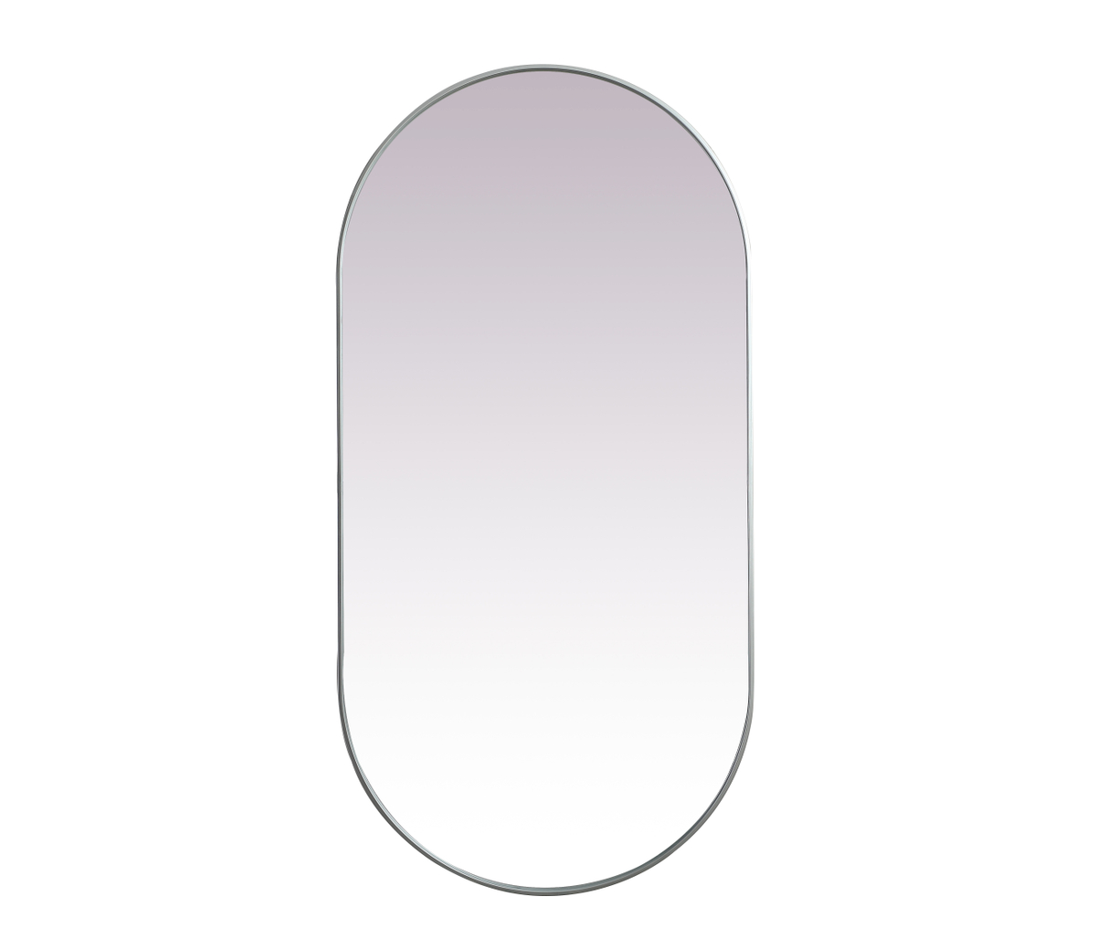 36 x 72 in. Metal Frame Oval Mirror, Silver