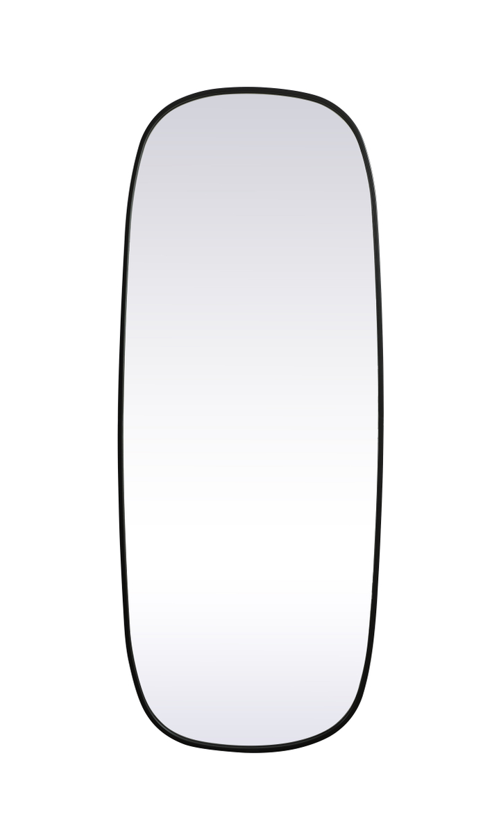 24 x 60 in. Metal Frame Oval Mirror, Black