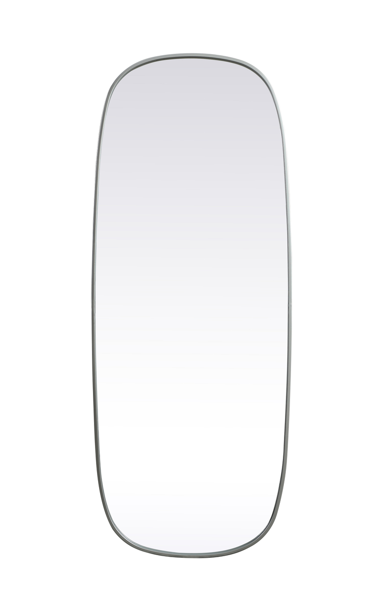 MR2B2460SIL 24 x 60 in. Metal Frame Oval Mirror, Silver