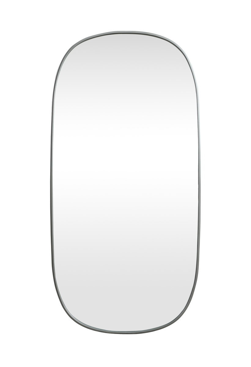 MR2B3060SIL 30 x 60 in. Metal Frame Oval Mirror, Silver