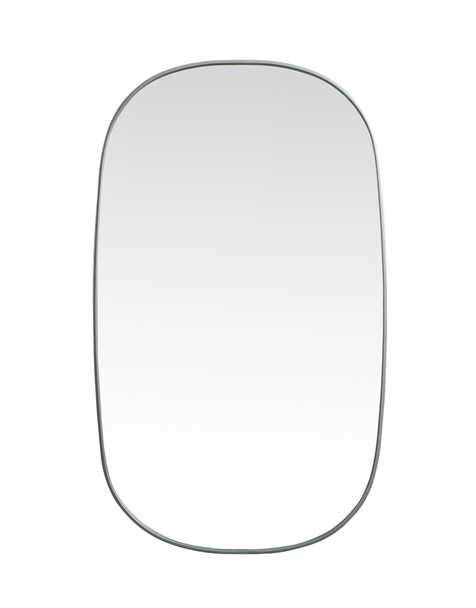 MR2B3660SIL 36 x 60 in. Metal Frame Oval Mirror, Silver