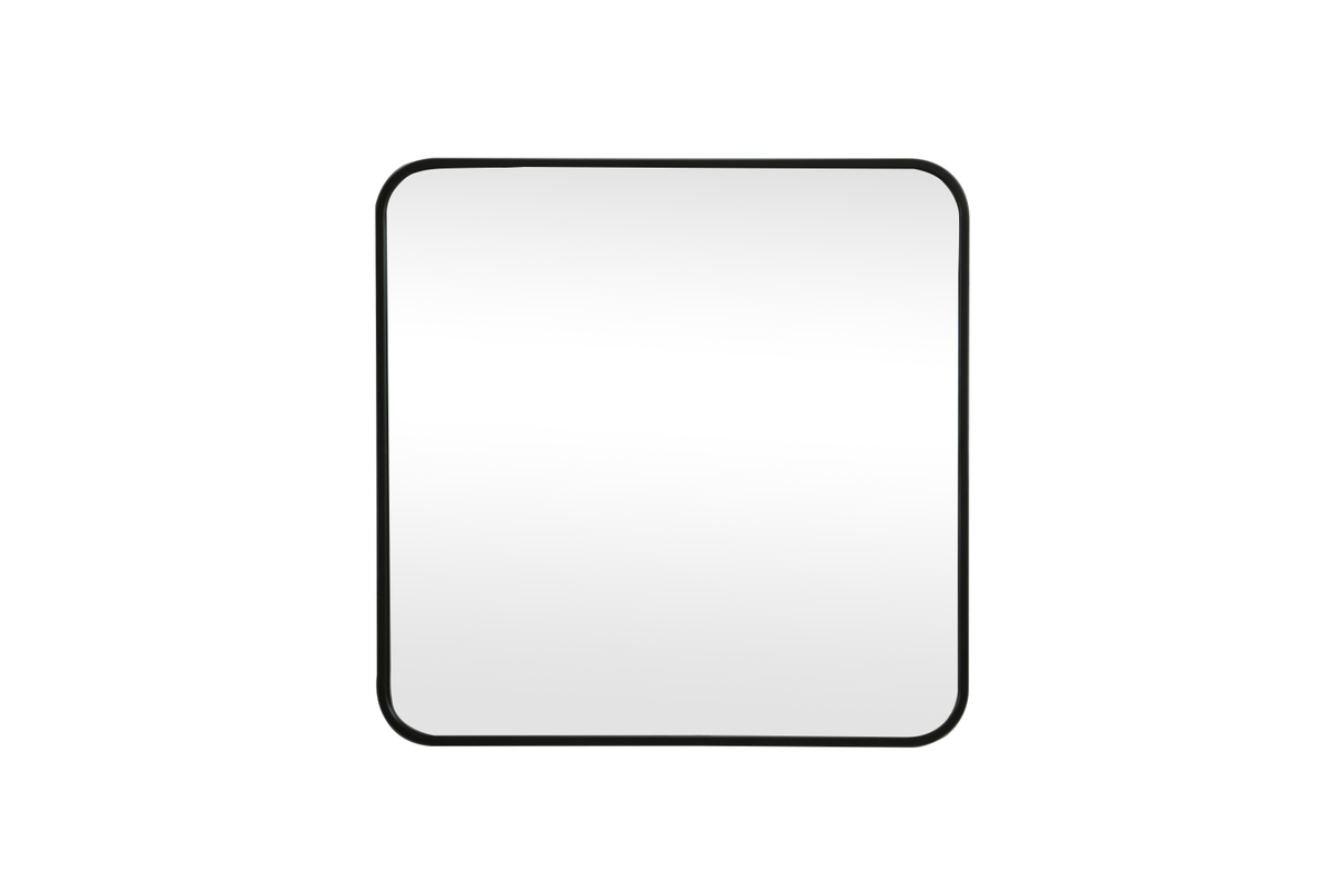 24 x 24 in. Soft Corner Metal Square Mirror, Black