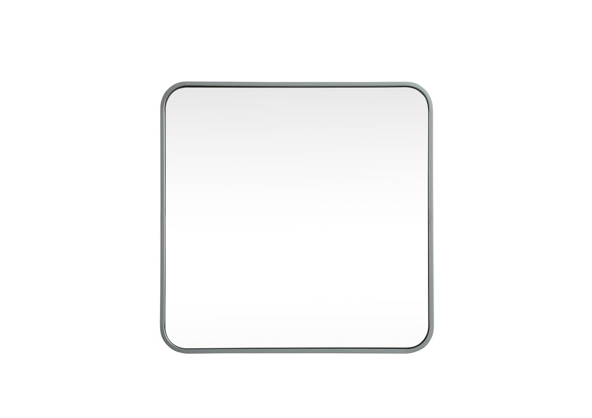 24 x 24 in. Soft Corner Metal Square Mirror, Silver