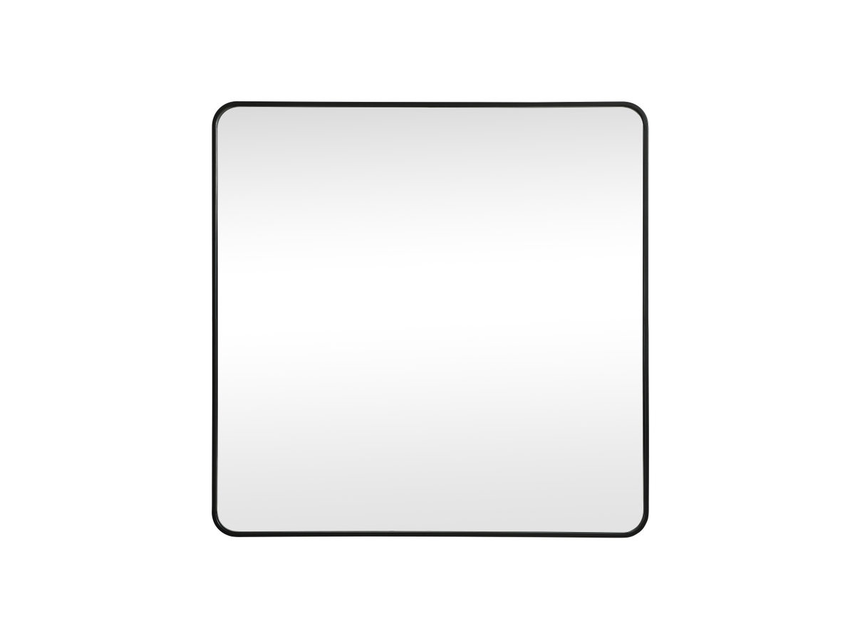 42 x 42 in. Soft Corner Metal Square Mirror, Black