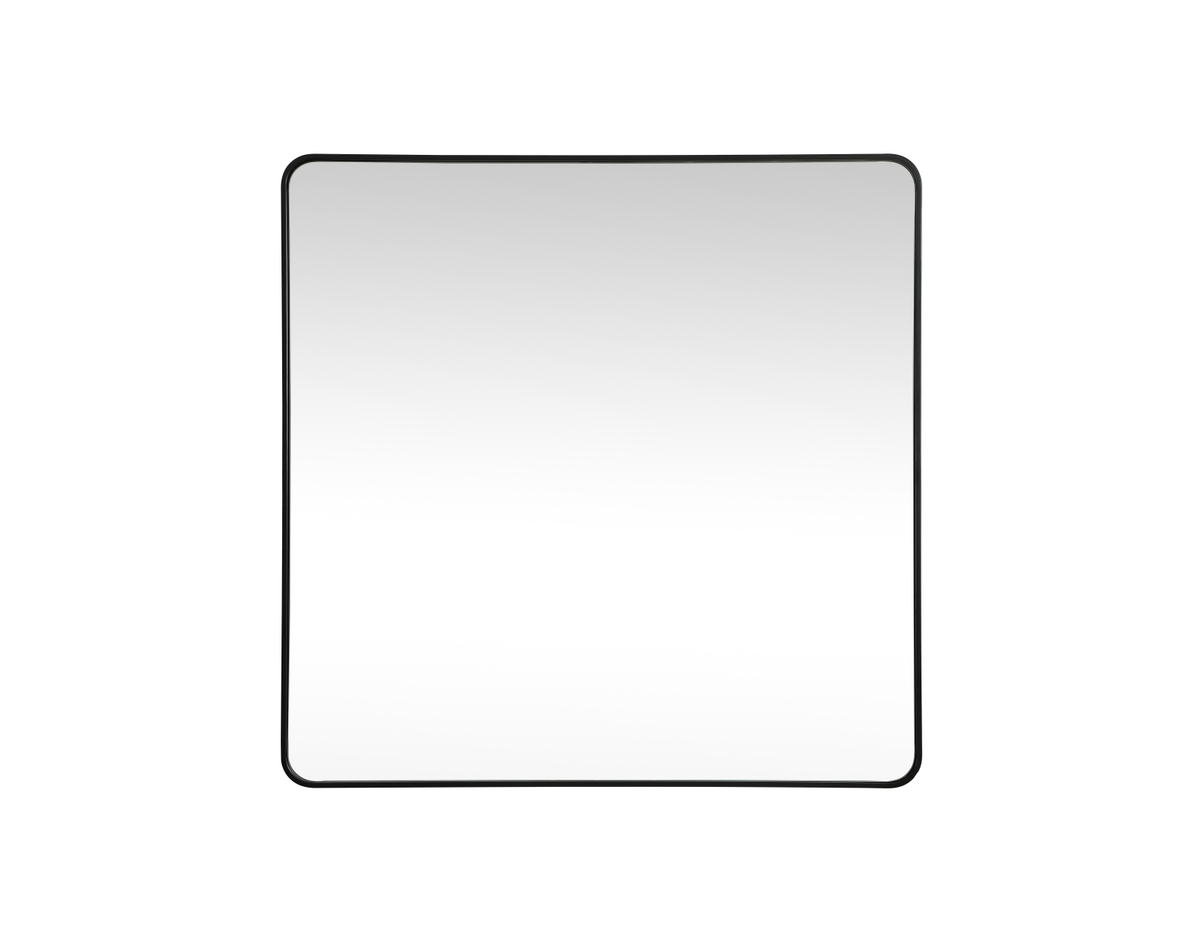48 x 48 in. Soft Corner Metal Square Mirror, Black