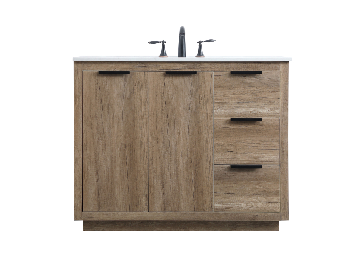 42 in. SIngle Bathroom Vanity, Natural Oak