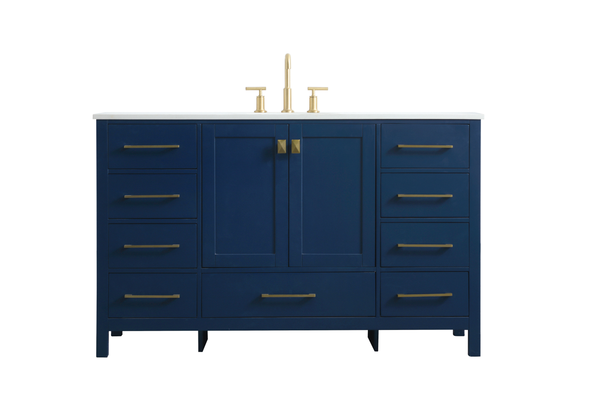 54 in. Single Bathroom Vanity, Blue