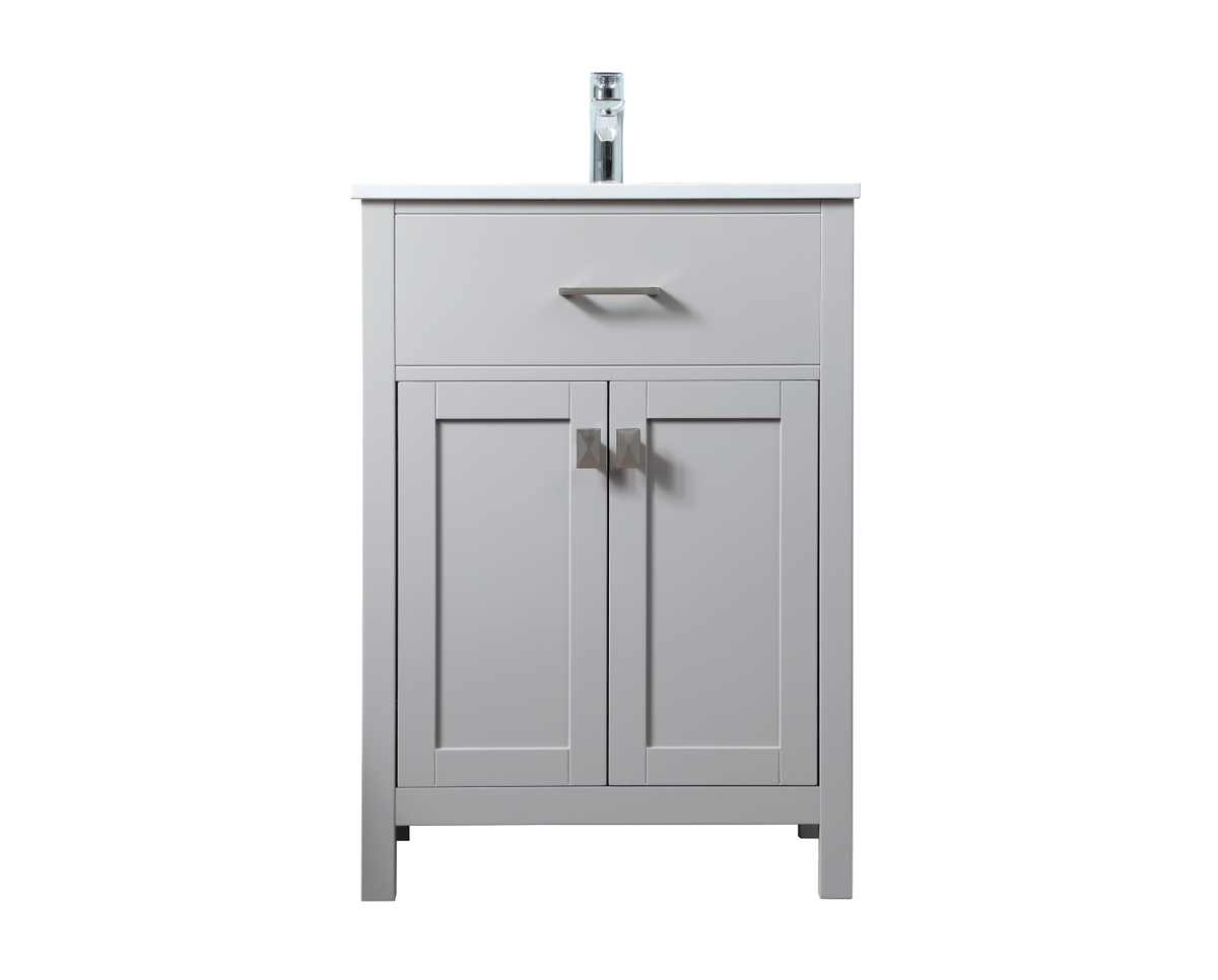 24 in. SIngle Bathroom Vanity, Grey