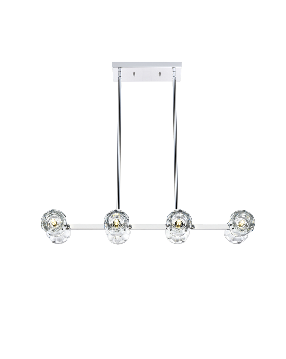 Elegant Lighting 3505D31C 31 in. Eren Pendant Light, Chrome -  Elegant Furniture & Lighting