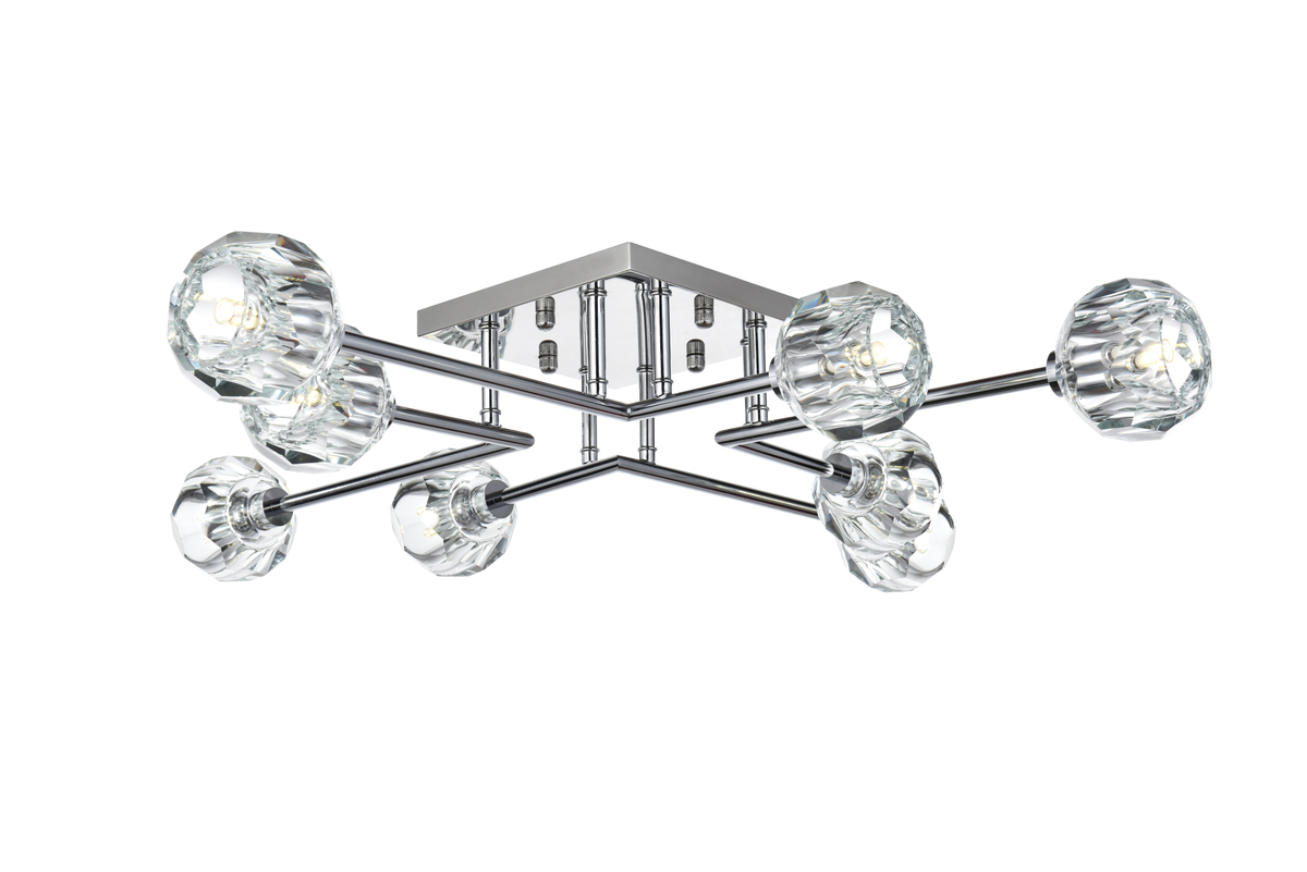 Elegant Lighting 3505F31C 31 in. Eren Flush Mount, Chrome -  Elegant Furniture & Lighting