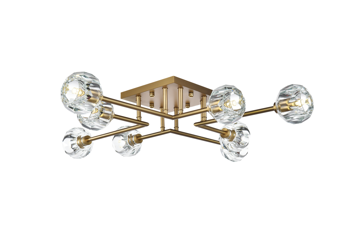 31 in. Eren Flush Mount, Satin Gold