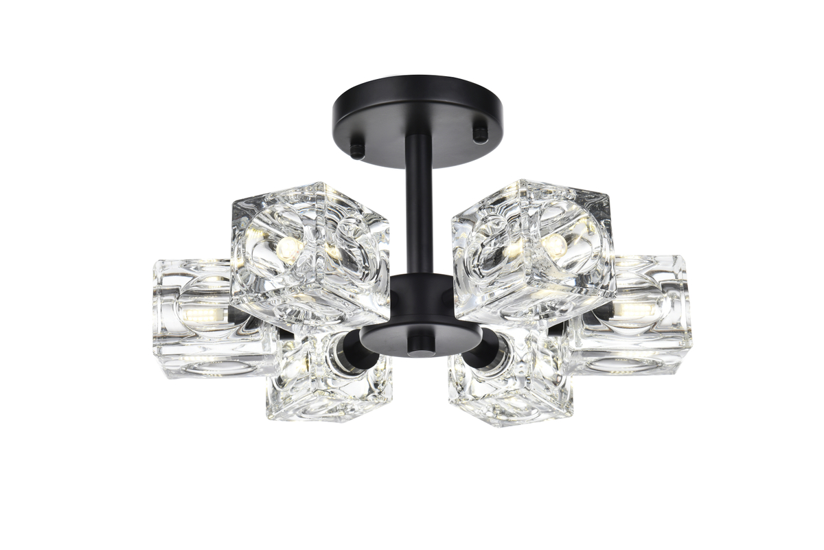 14 in. Lyra Flush Mount, Black