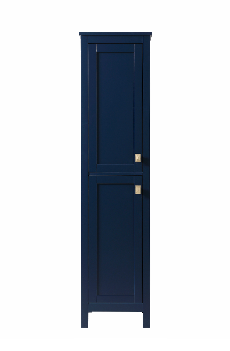 16 in. Bathroom Linen Storage Freestanding Cabinet, Blue