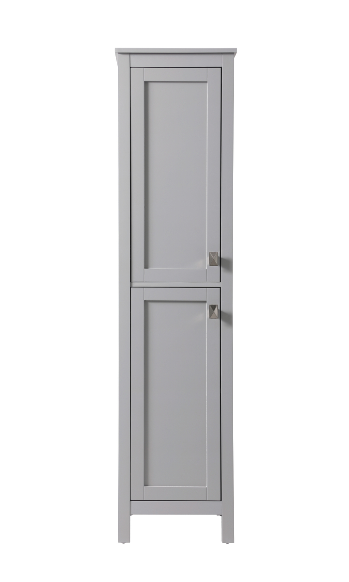 SC011665GR 16 in. Wide Bathroom Linen Storage Freestanding Rectangle Cabinet, Grey
