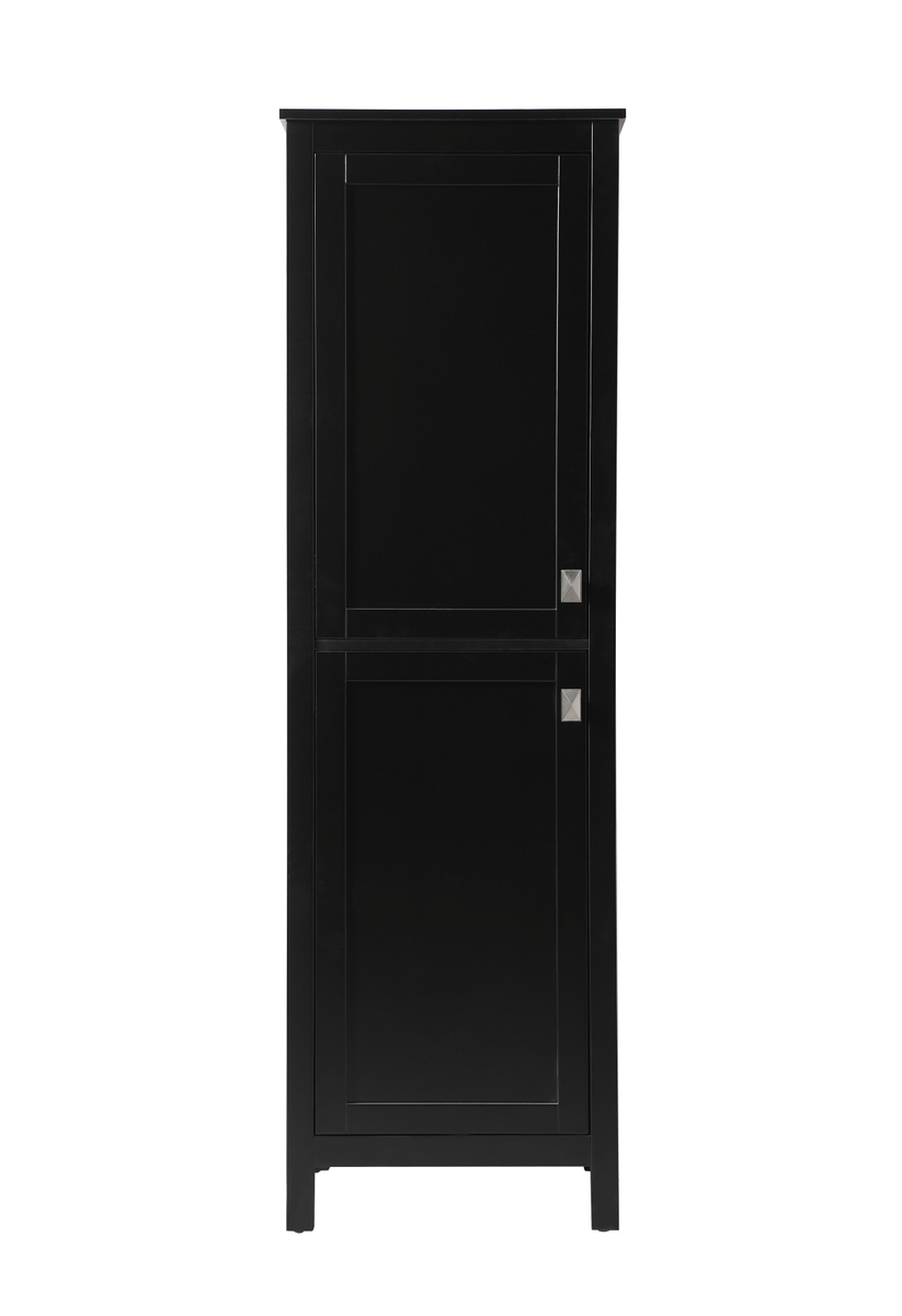 SC012065BK 20 in. Bathroom Linen Storage Freestanding Cabinet, Black