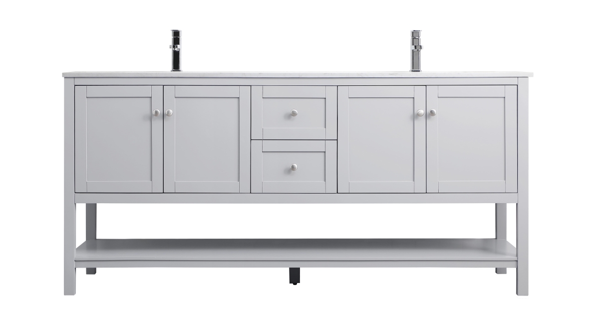 72 in. Double Bathroom Vanity, Gray