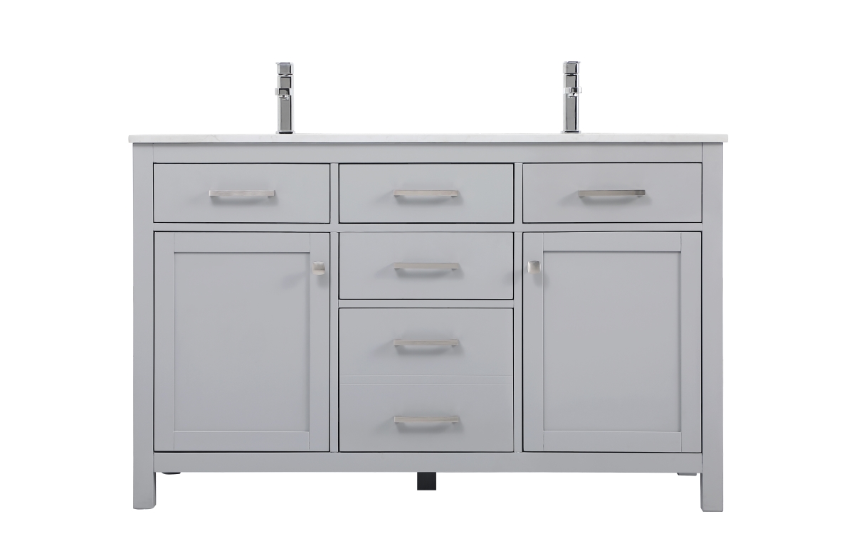 54 in. Double Bathroom Vanity, Gray