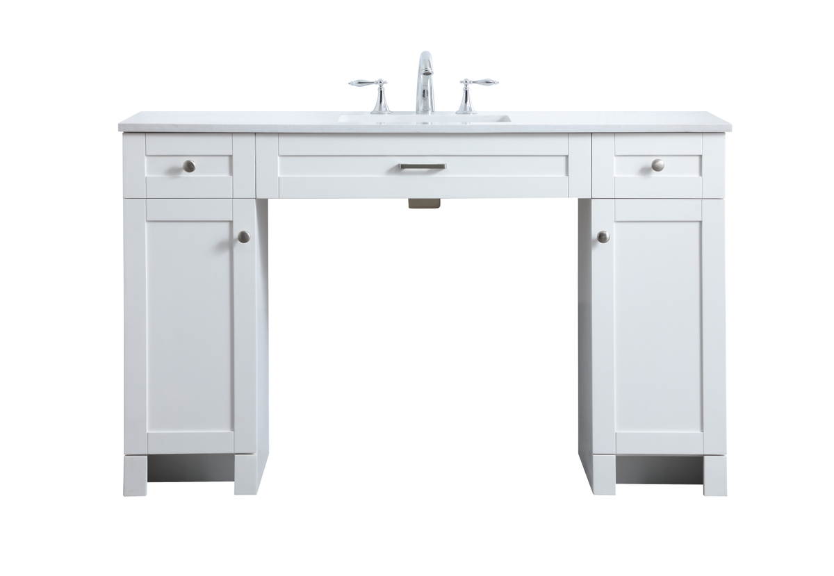 54 in. ADA Compliant Bathroom Vanity, White