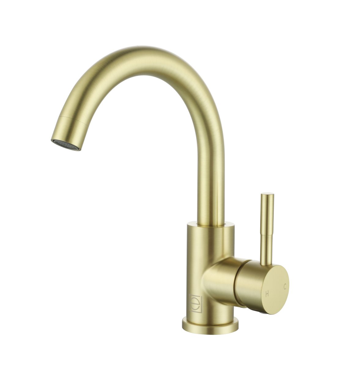 Louis Single Hole Single Handle Bathroom Faucet, Brushed Gold