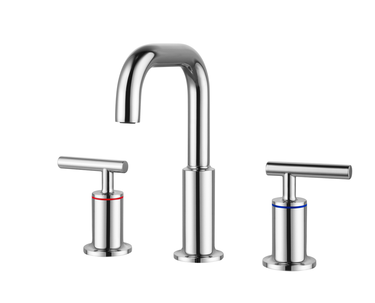 FAV-1010PCH Tobias 8 in. Widespread Double Handle Bathroom Faucet, Chrome -  Elegant Kitchen & Bath