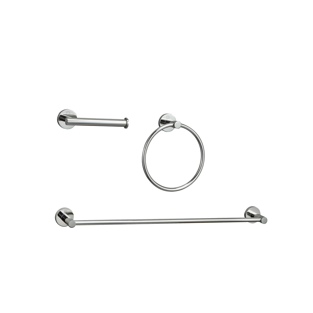 Alma 3 Piece Bathroom Hardware Set, Chrome
