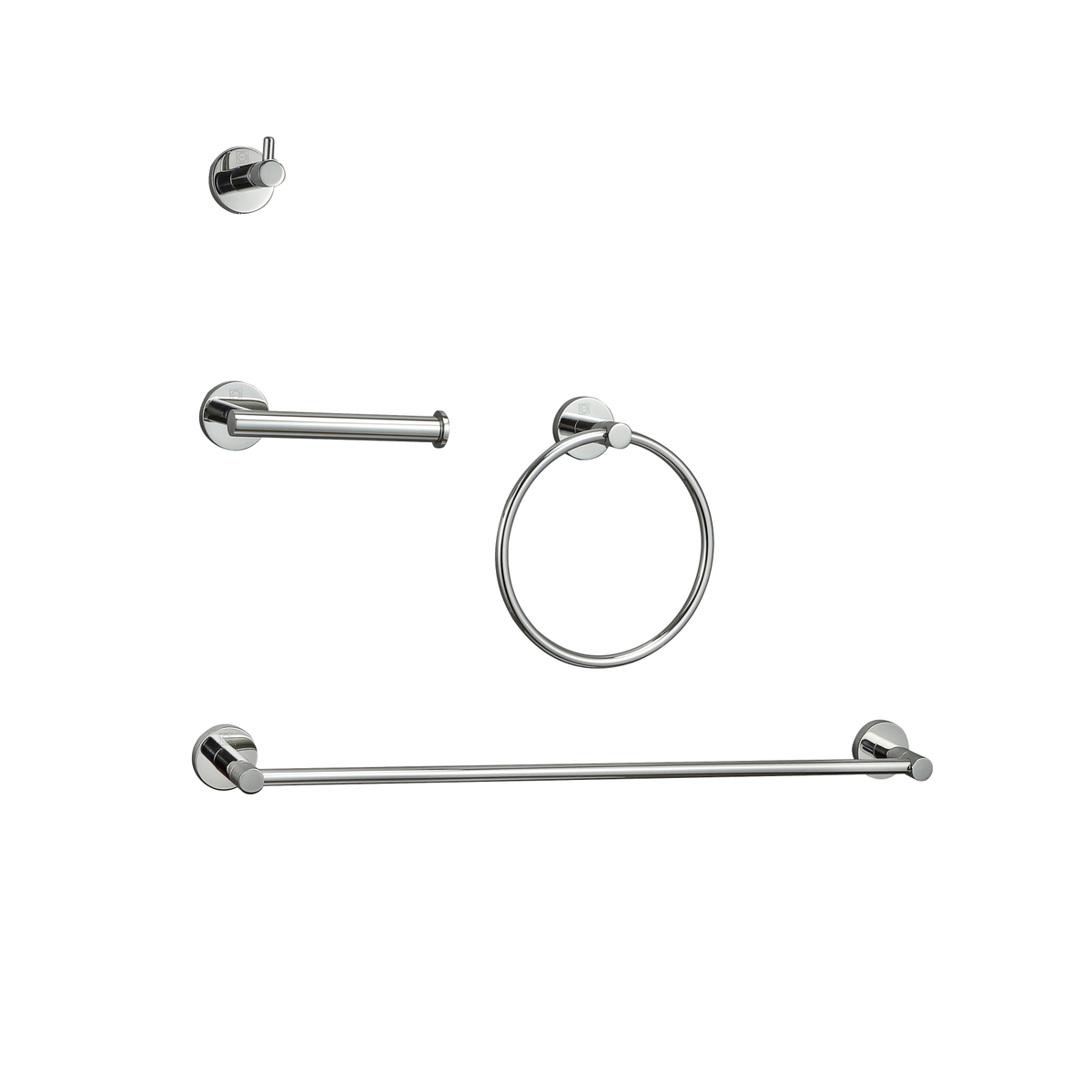 HWB-11S4PCH Freya 4 Piece Bathroom Hardware Set, Chrome