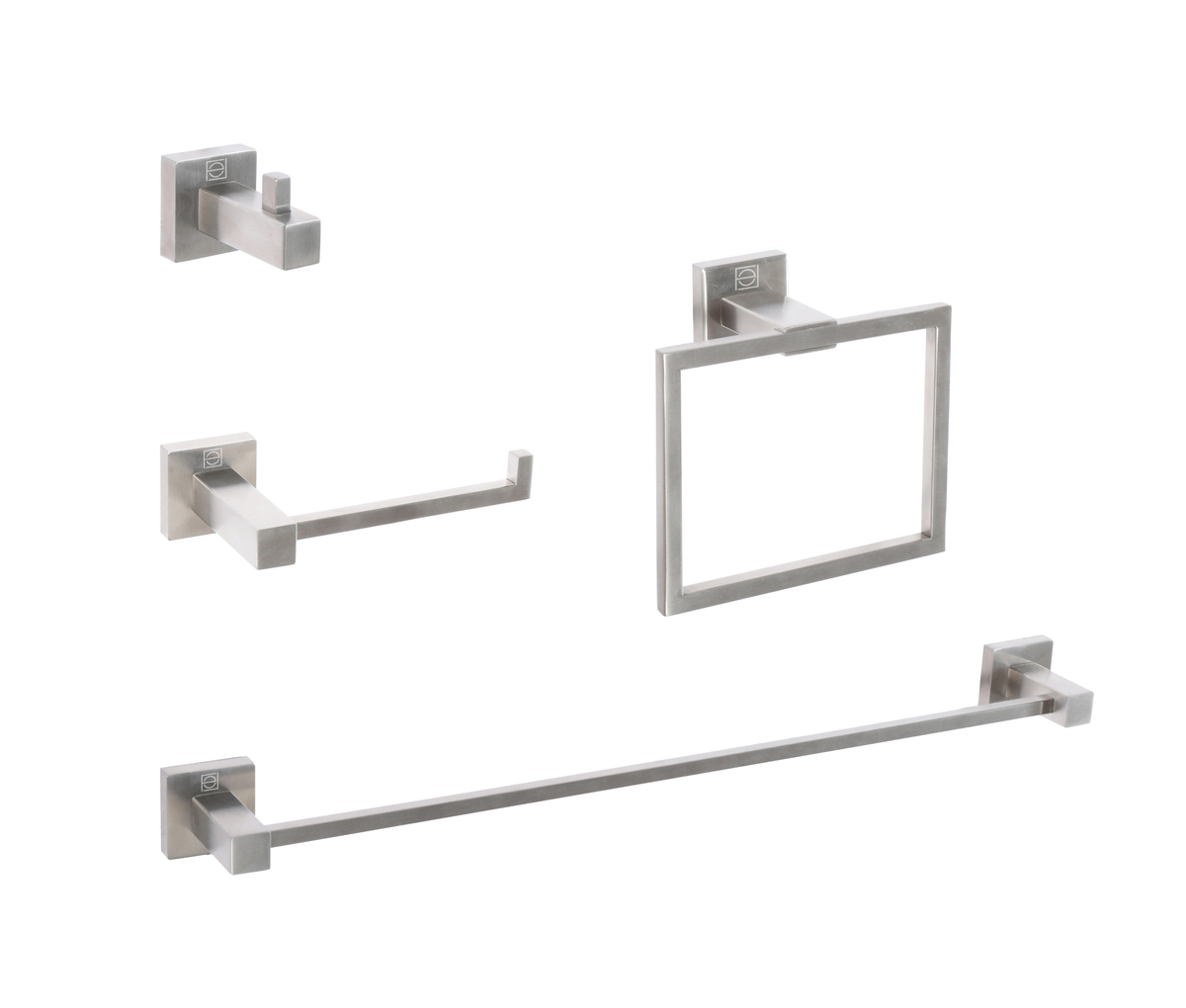 HWB-12S4BNK Isla 4 Piece Bathroom Hardware Set, Brushed Nickel