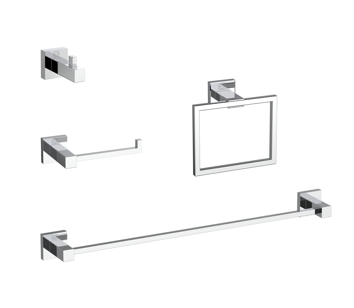 HWB-12S4PCH Isla 4 Piece Bathroom Hardware Set, Chrome