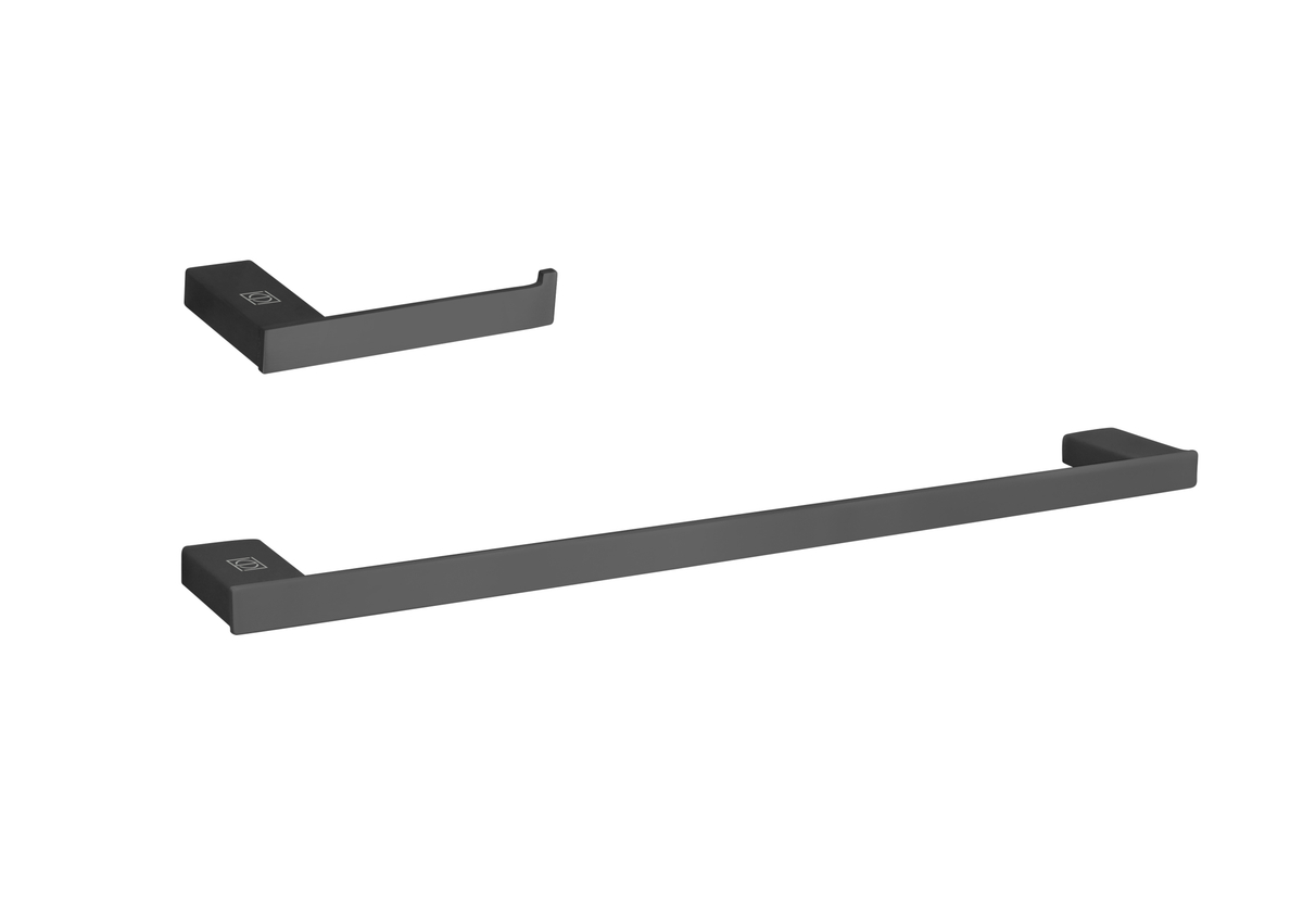 HWB-13S2MBK Sofia 2 Piece Bathroom Hardware Set, Matte Black