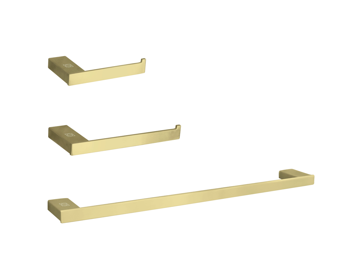 HWB-13S3RBGD Sofia 3 Piece Bathroom Hardware Set, Brushed Gold