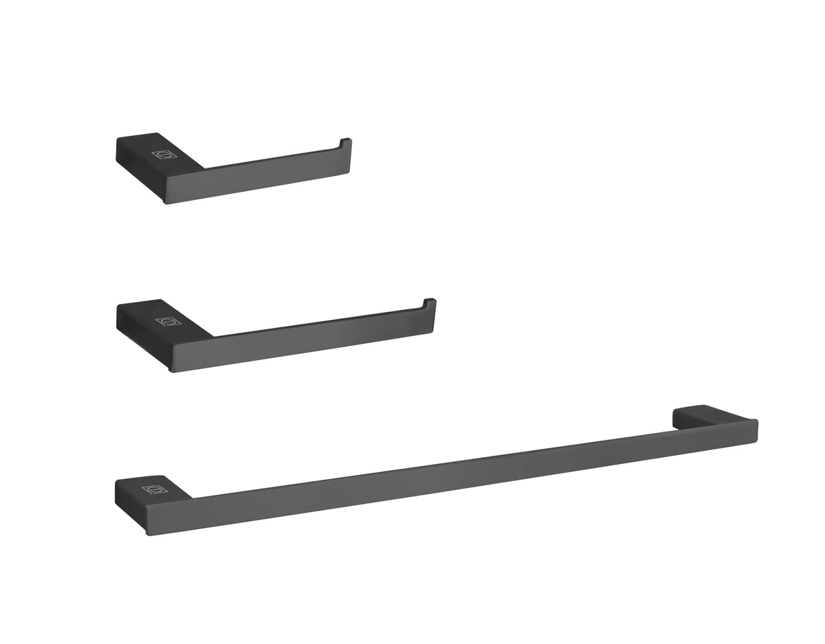 HWB-13S3RMBK Sofia 3 Piece Bathroom Hardware Set, Matte Black