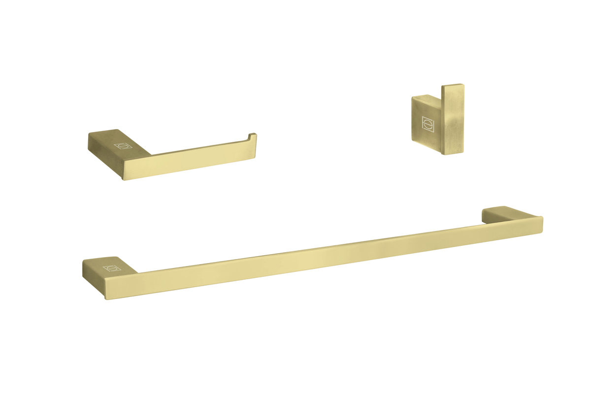 Sofia 3 Piece Bathroom Hardware Set, Brushed Gold