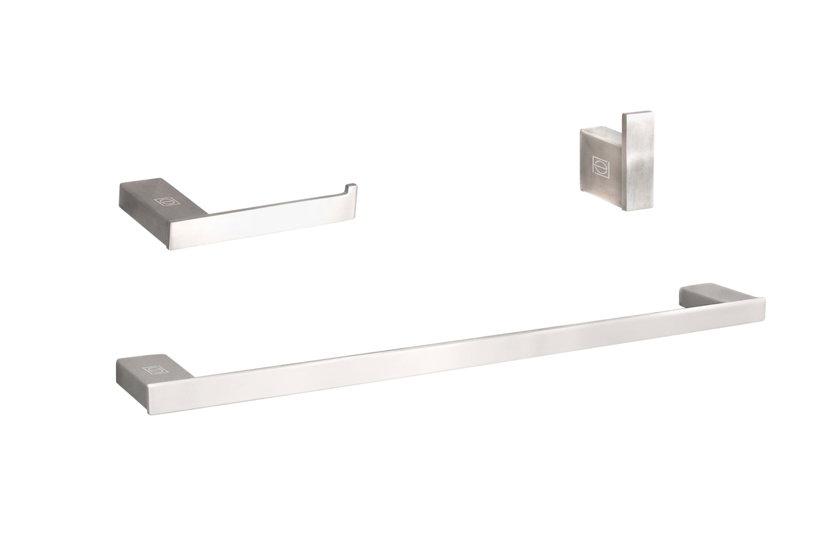 Sofia 3 Piece Bathroom Hardware Set, Brushed Nickel