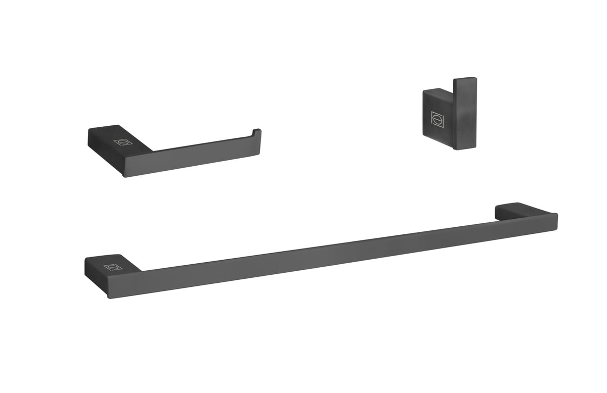 HWB-13S3HMBK Sofia 3 Piece Bathroom Hardware Set, Matte Black