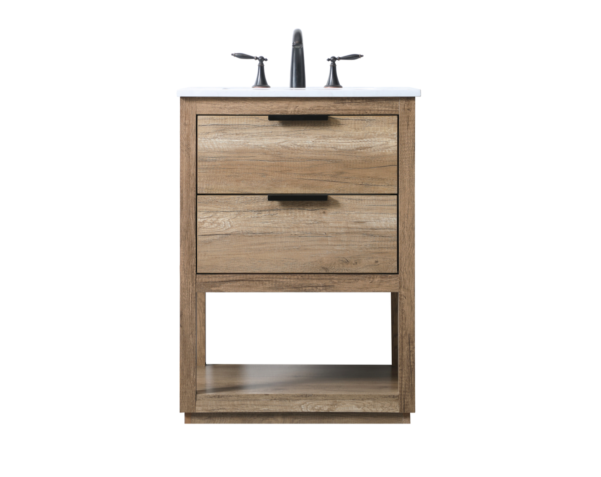 24 in. Single Bathroom Vanity, Natural Oak