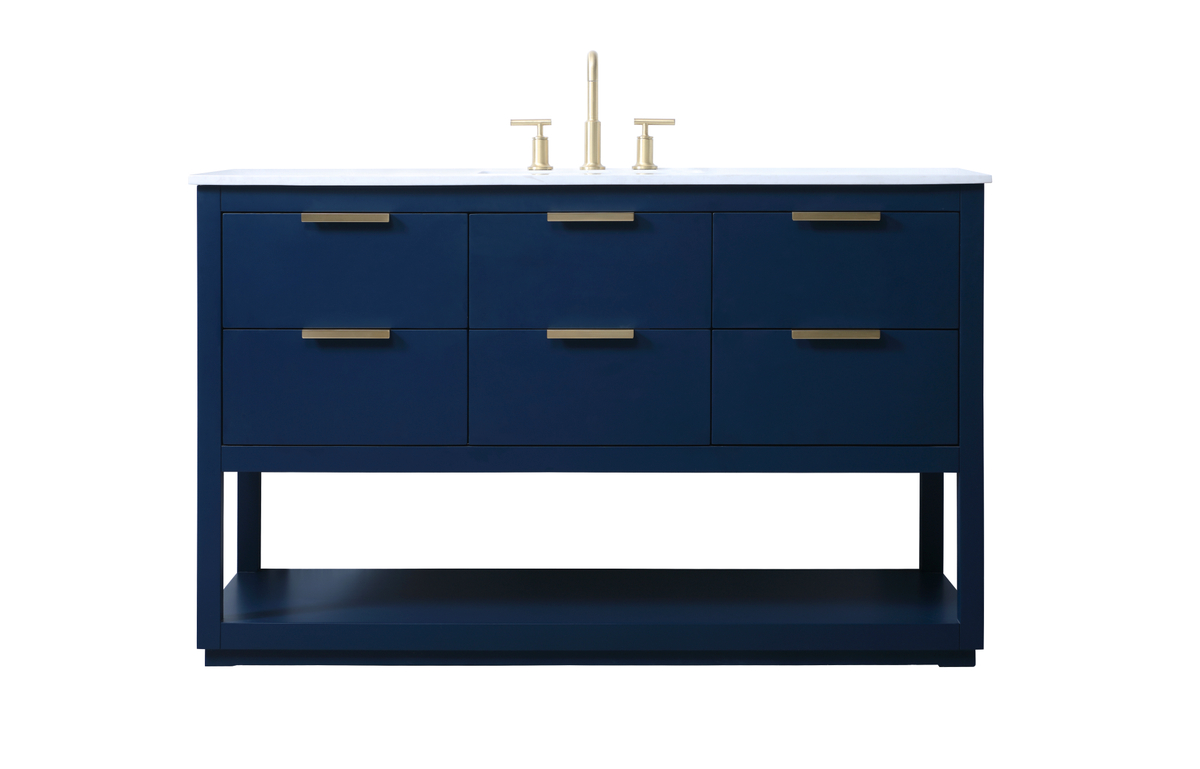54 in. Single Bathroom Vanity, Blue