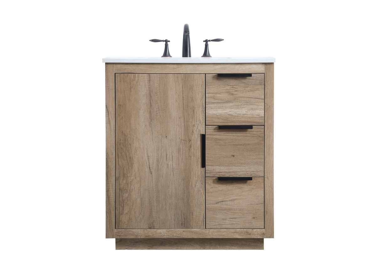 VF19430NT 30 in. SIngle Bathroom Vanity, Natural Oak