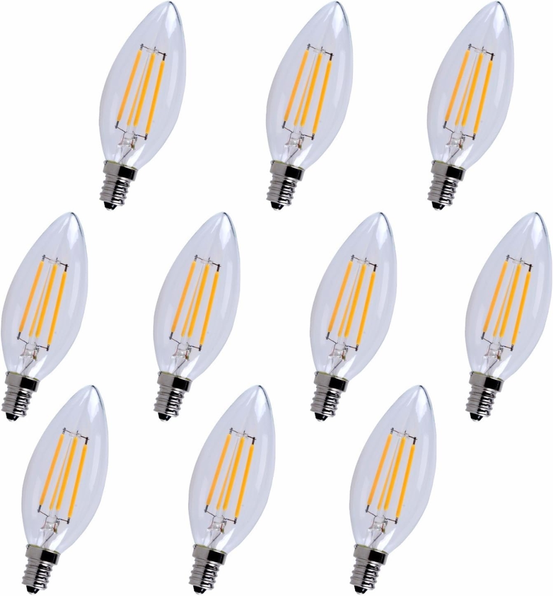 E12LED125-10PK 6W 120V Blunt Tip 5000K LED E12 Candelabra Light, Pack of 10