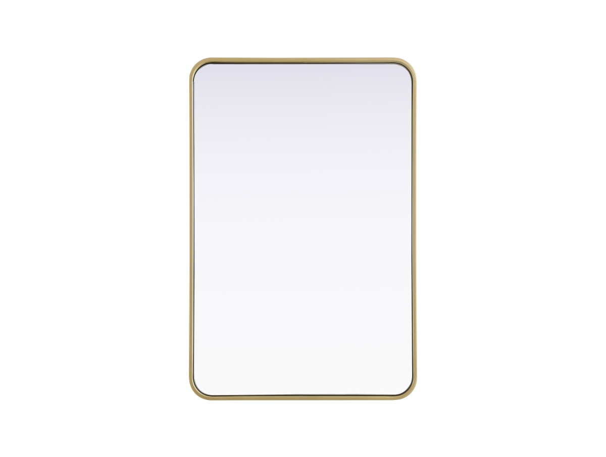 Picture of Elegant Decor MR8A2436BRA 24 x 36 in. Contour Metal Rectangle Mirror&#44; Brass