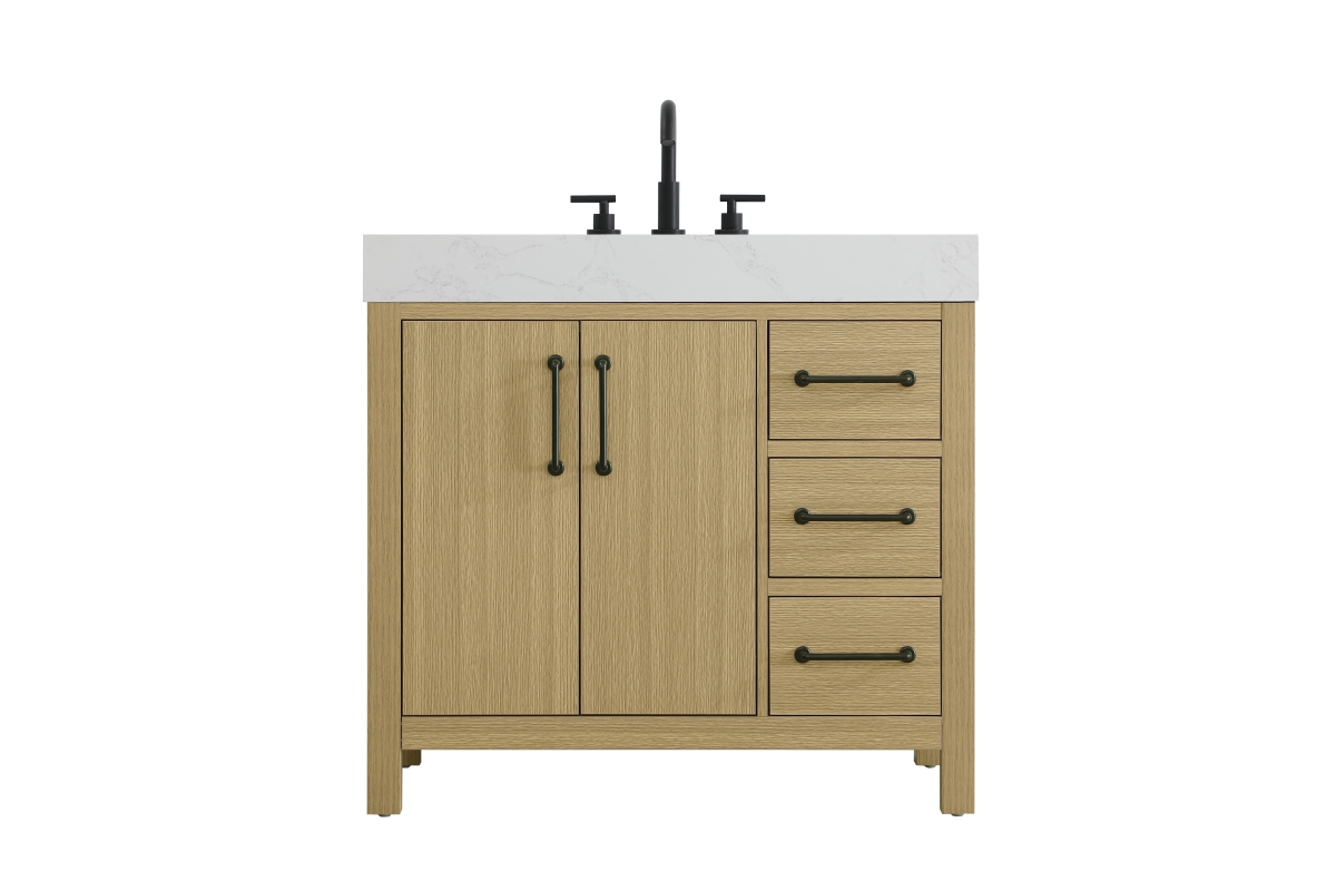 VF60636MHB 36 x 22 in. Single Transitional Bathroom Vanity - Honey Brown