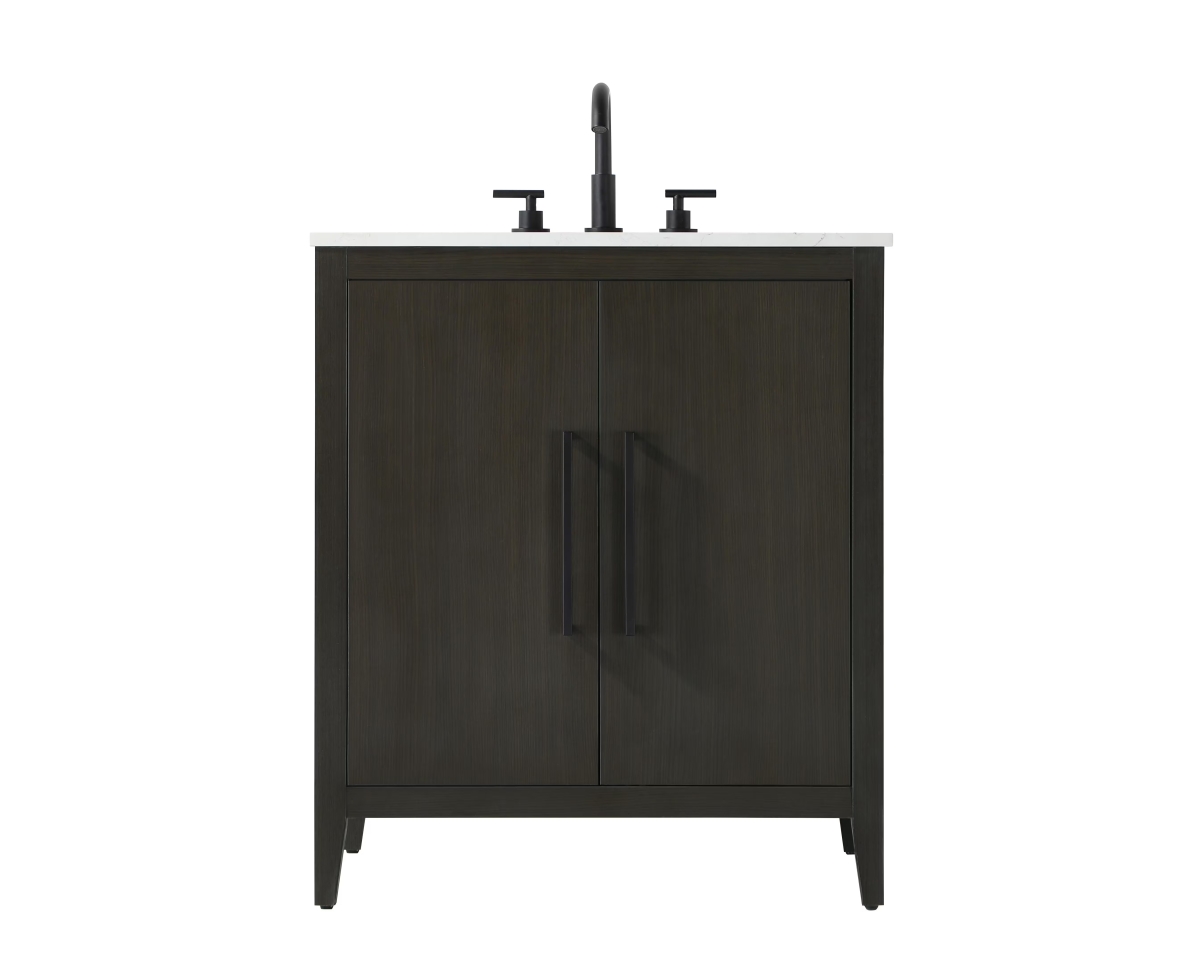 30in. Mocha Brown Single Bathroom Vanity - Modern Design