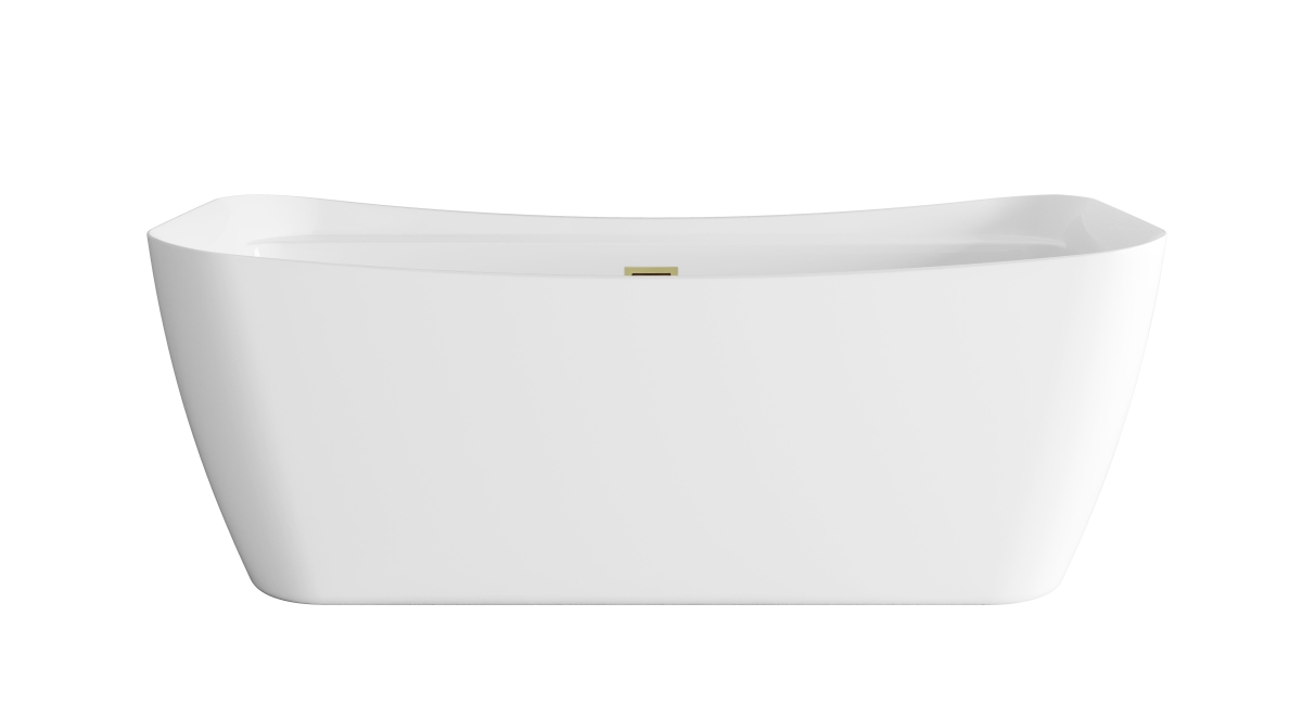 BT10467GW-BGD 67 in. Soaking Bathtub, Glossy White with Brushed Gold Trim