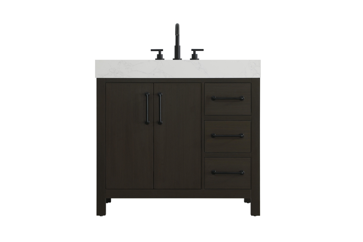 VF60636MMB 36 in. Single Transitional Bathroom Vanity - Mocha Brown