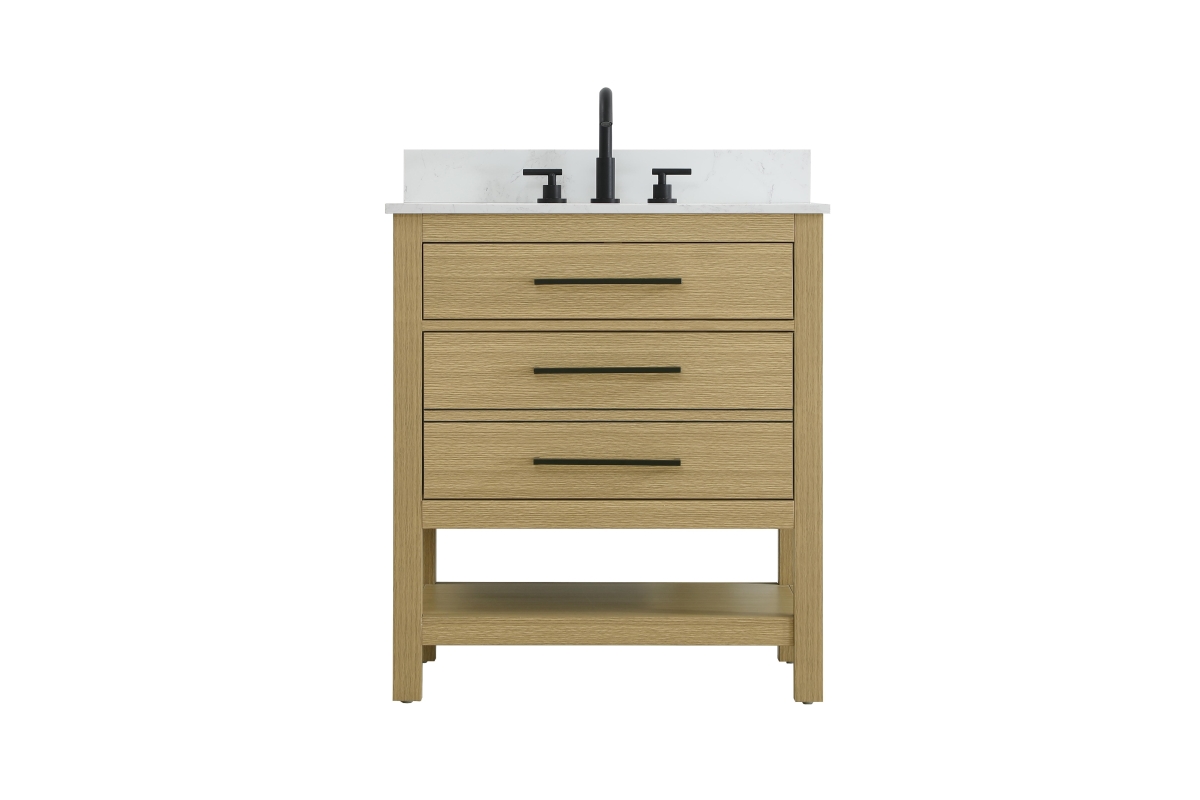 VF60530MHB-BS 30 in. Karson Single Bathroom Backsplash Vanity, Honey Brown
